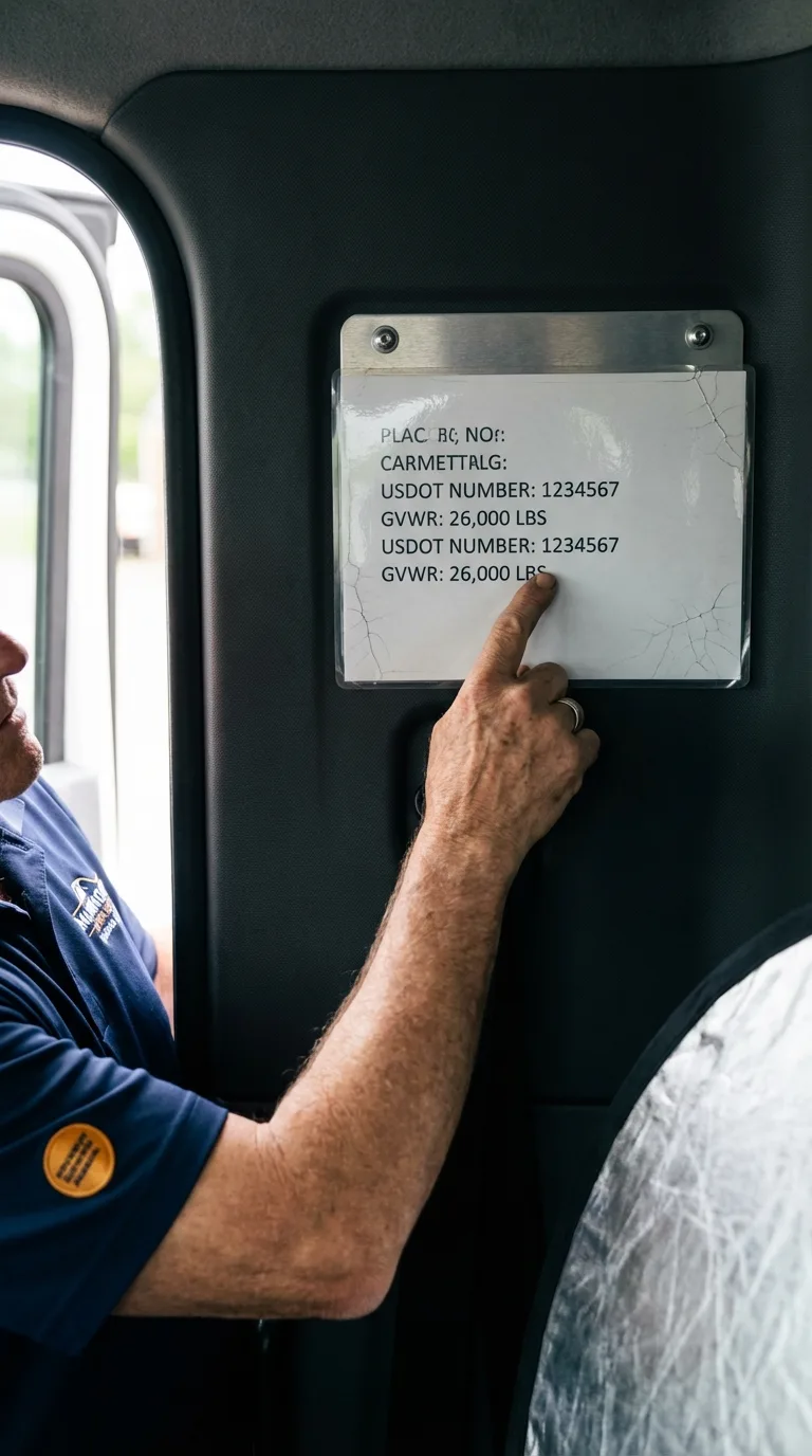 USDOT licensing placard verification in Scottville